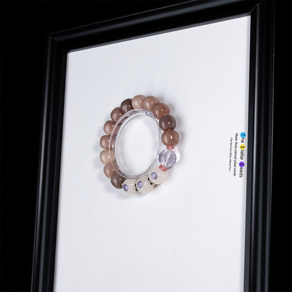 Spiritual Bodhi Seed Bracelet with Amethyst Crystal