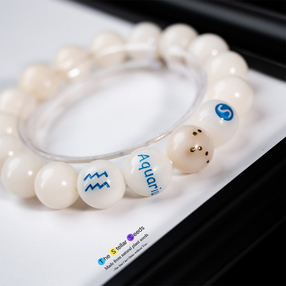 White Bodhi Seed Mala Beads – Aquarius Constellation for Mindfulness - The Stellar Seeds