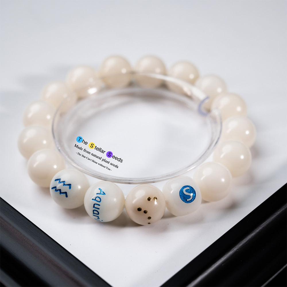 White Bodhi Seed Mala Beads – Aquarius Constellation for Mindfulness - The Stellar Seeds