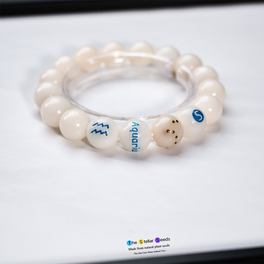 White Bodhi Seed Mala Beads – Aquarius Constellation for Mindfulness - The Stellar Seeds
