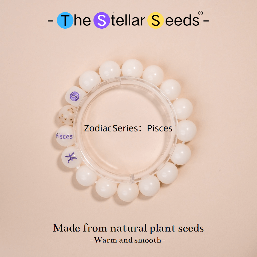 Pisces Zodiac Japa Mala Beads – White Bodhi Bracelet for Inner Peace - The Stellar Seeds