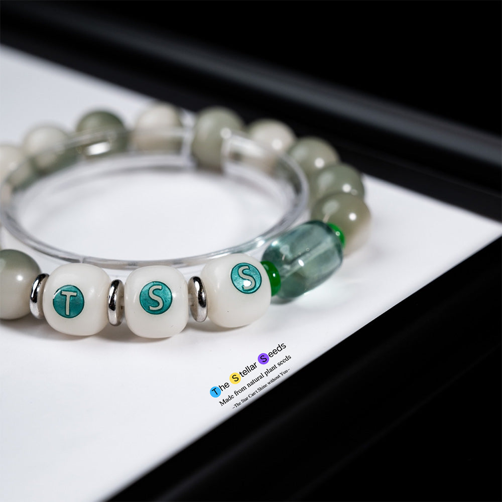 Meditation Mala Beads Bracelet with Green Fluorite - The Stellar Seeds