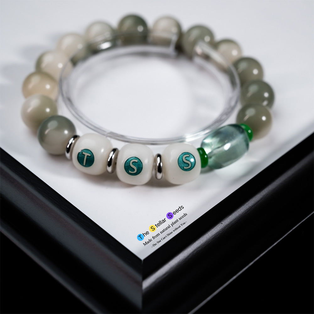 Meditation Mala Beads Bracelet with Green Fluorite - The Stellar Seeds