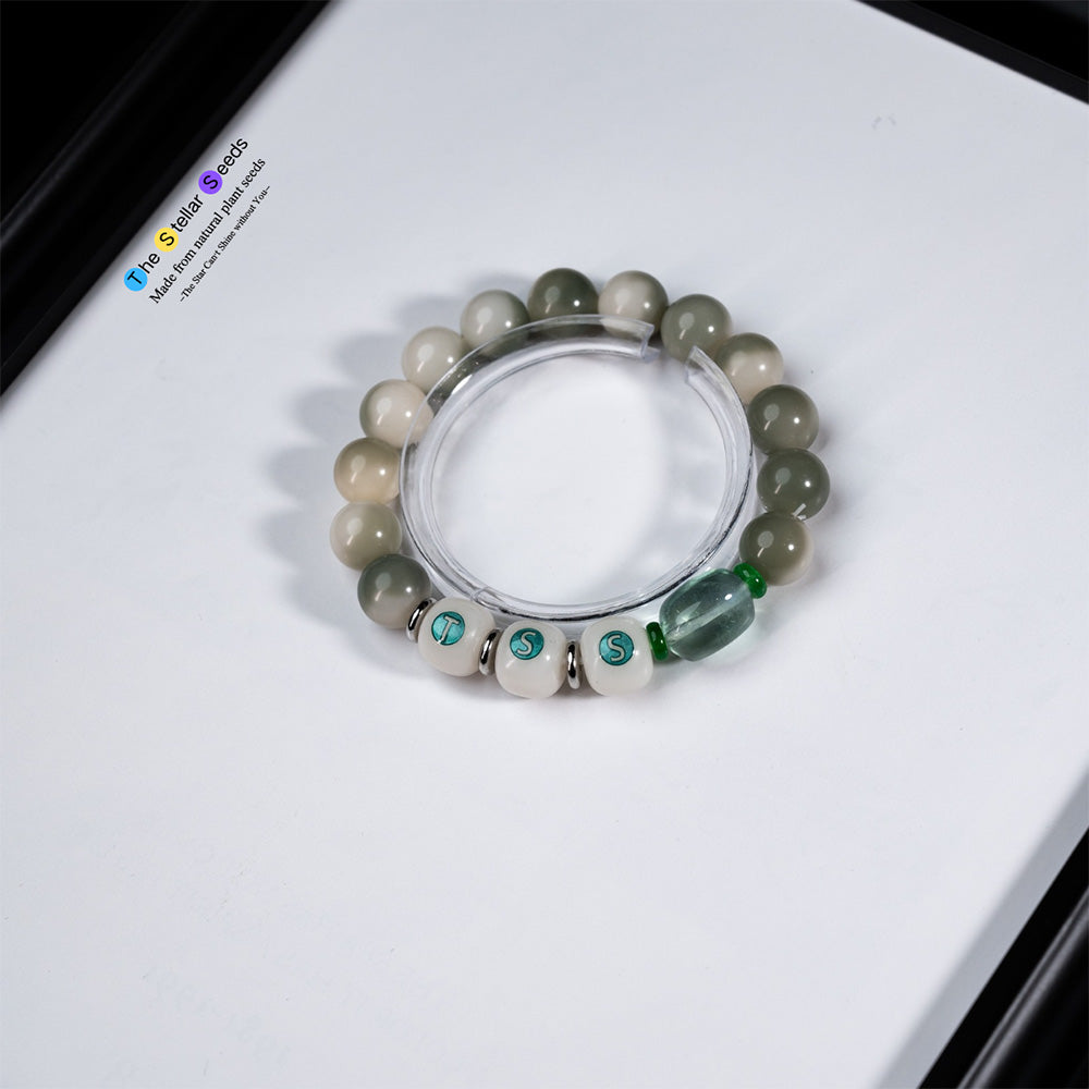 Meditation Mala Beads Bracelet with Green Fluorite - The Stellar Seeds
