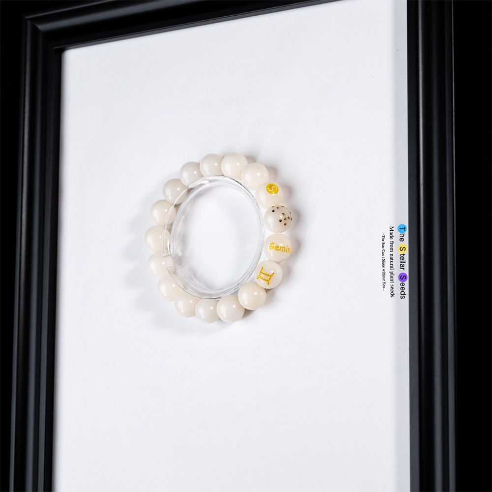 Gemini Zodiac Spiritual Bracelets – White Bodhi Seed for Mindful Living - The Stellar Seeds