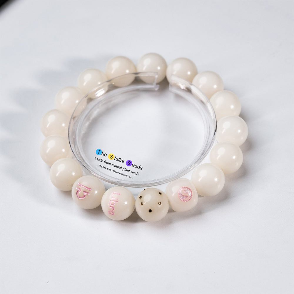 White Bodhi Mala Beads – Libra Constellation Bracelet for Mindful Living - The Stellar Seeds