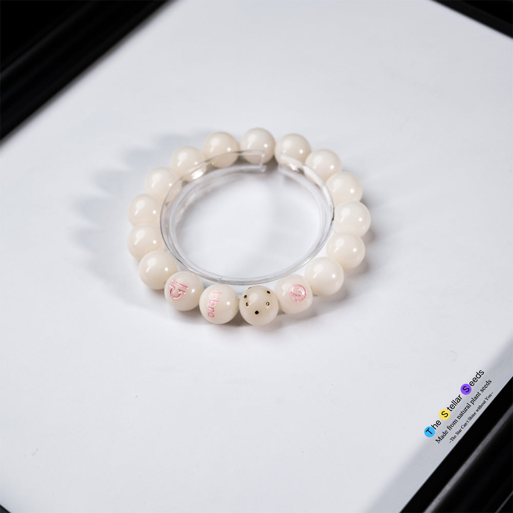 White Bodhi Mala Beads – Libra Constellation Bracelet for Mindful Living - The Stellar Seeds