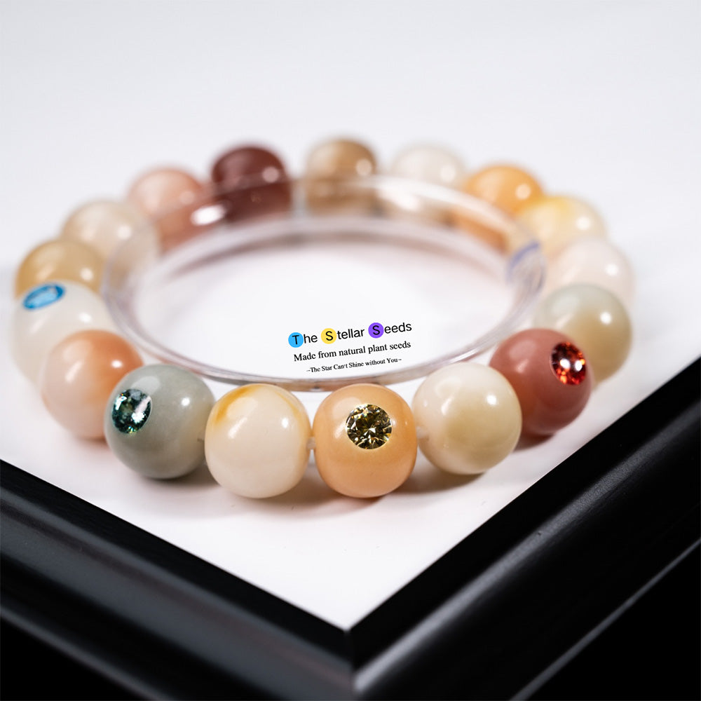 Colorful Bodhi Meditation Beads with Moissanite – A Radiant Spiritual Bracelet - The Stellar Seeds