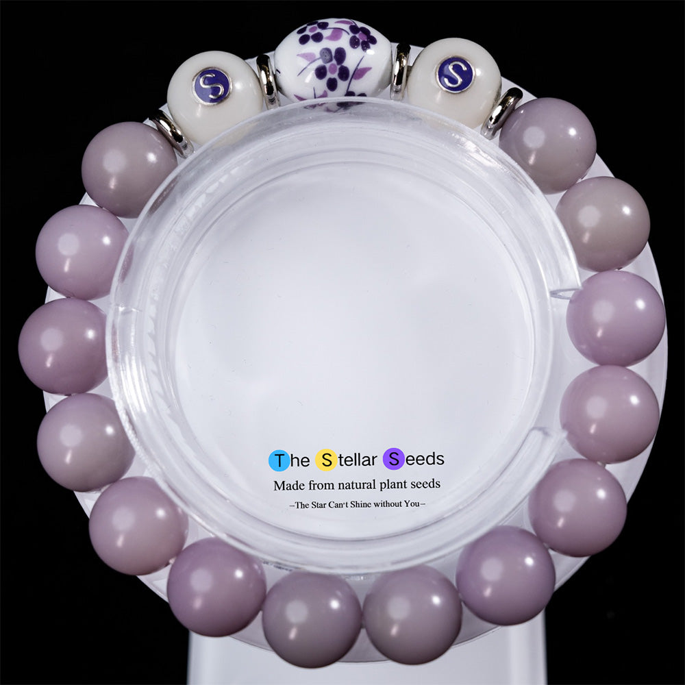 Mindful Focus Bracelet – Floral Ceramic Bodhi Beads for Clarity - The Stellar Seeds