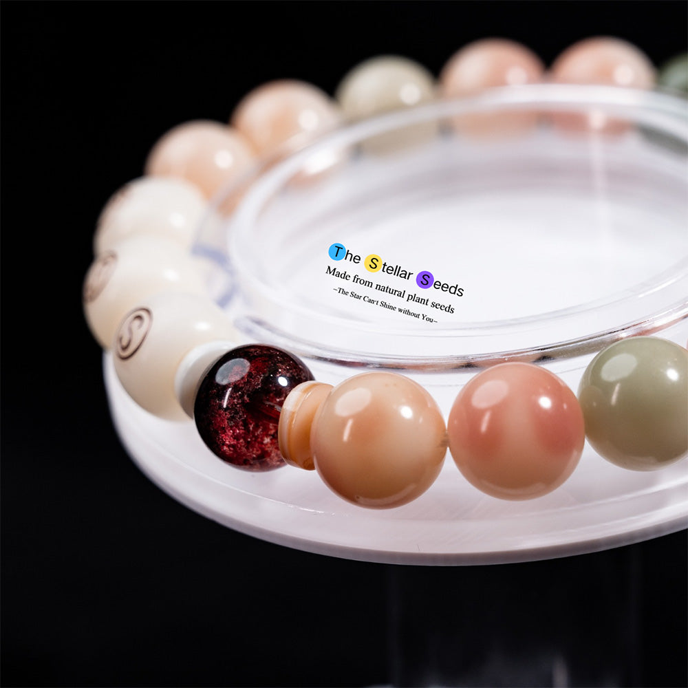 Red Phantom Crystal & Bodhi Seed Bracelet – Passion Meets Inner Peace - The Stellar Seeds