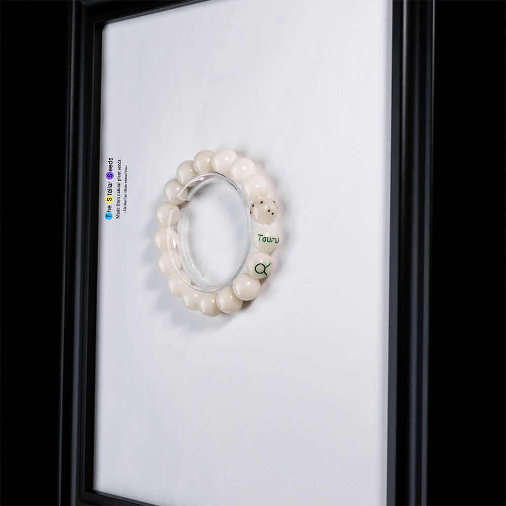 Taurus Meditation Beads – White Bodhi Zodiac Bracelet for Inner Calm - The Stellar Seeds