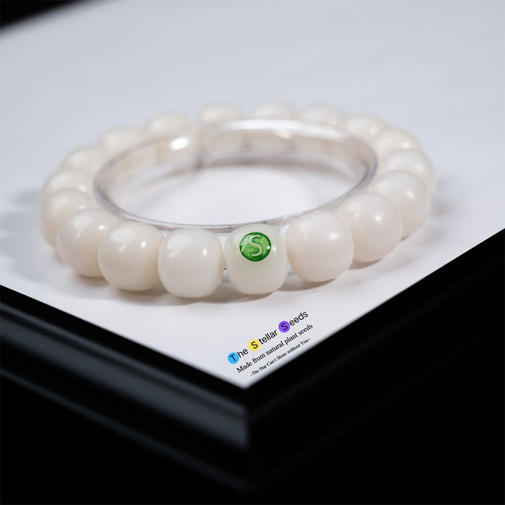 Mindful Energy Bracelet – White Bodhi Bead Mala - The Stellar Seeds