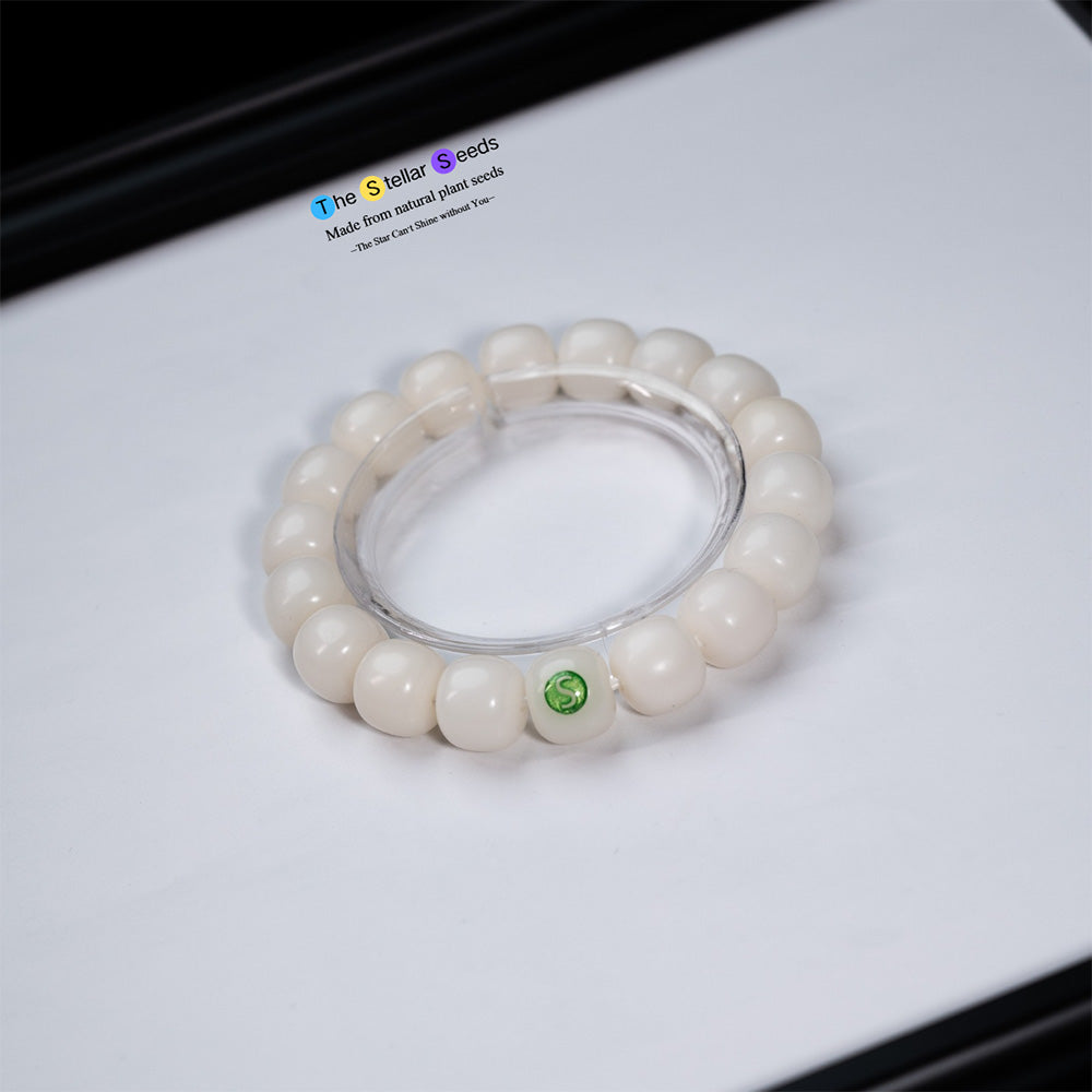 Mindful Energy Bracelet – White Bodhi Bead Mala - The Stellar Seeds
