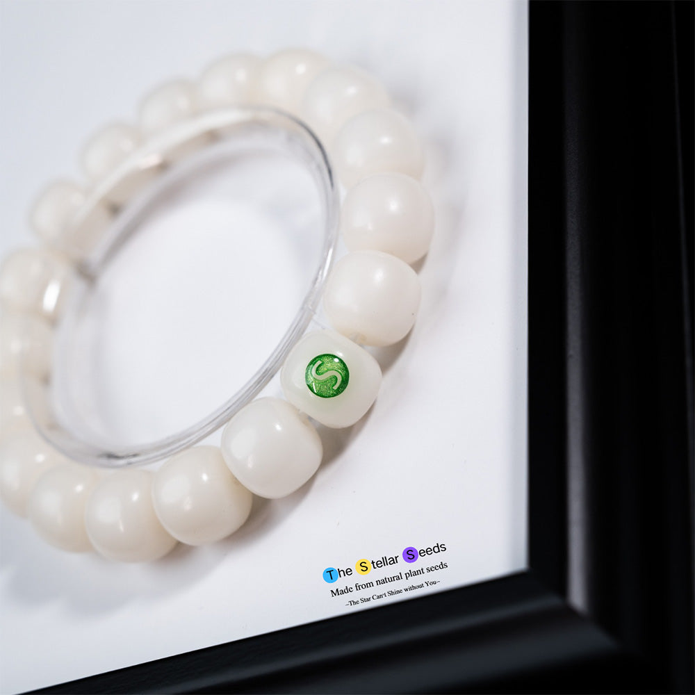 Mindful Energy Bracelet – White Bodhi Bead Mala - The Stellar Seeds