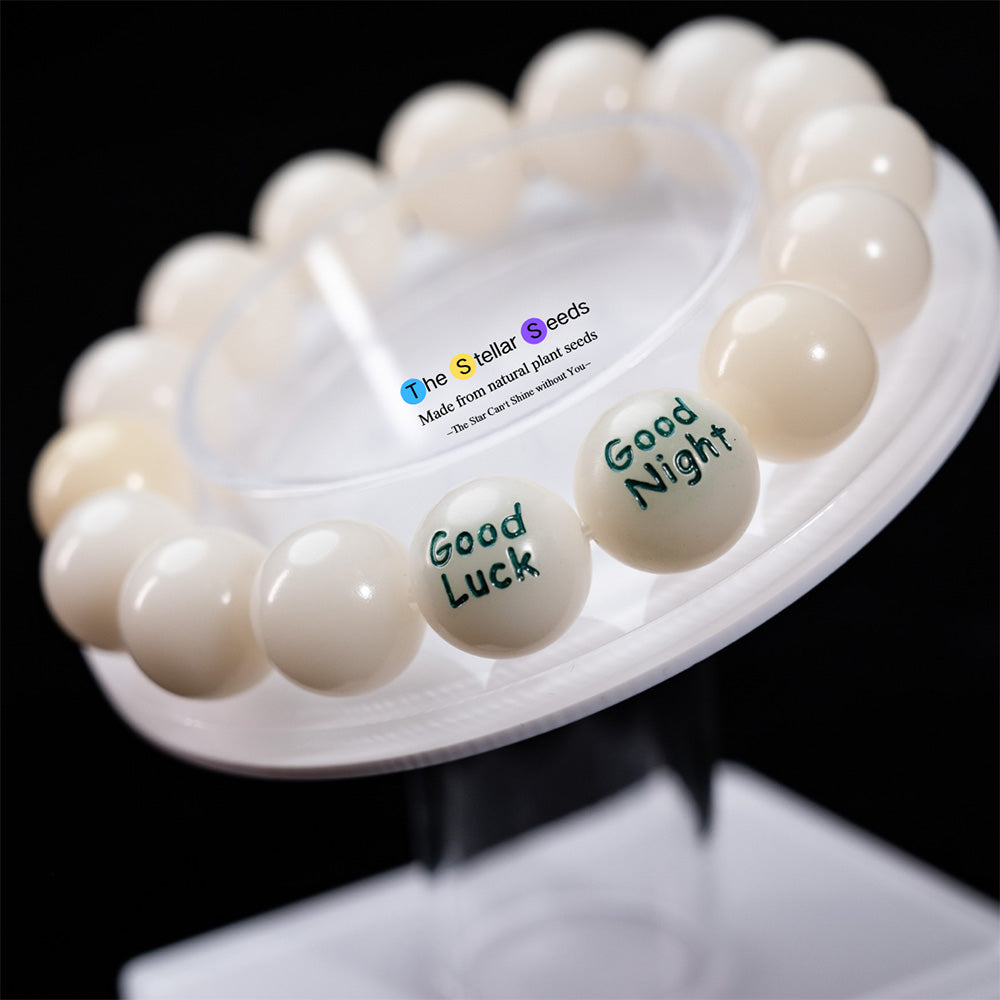 Good Luck & Good Night – Natural White Bodhi Seed Mala - The Stellar Seeds