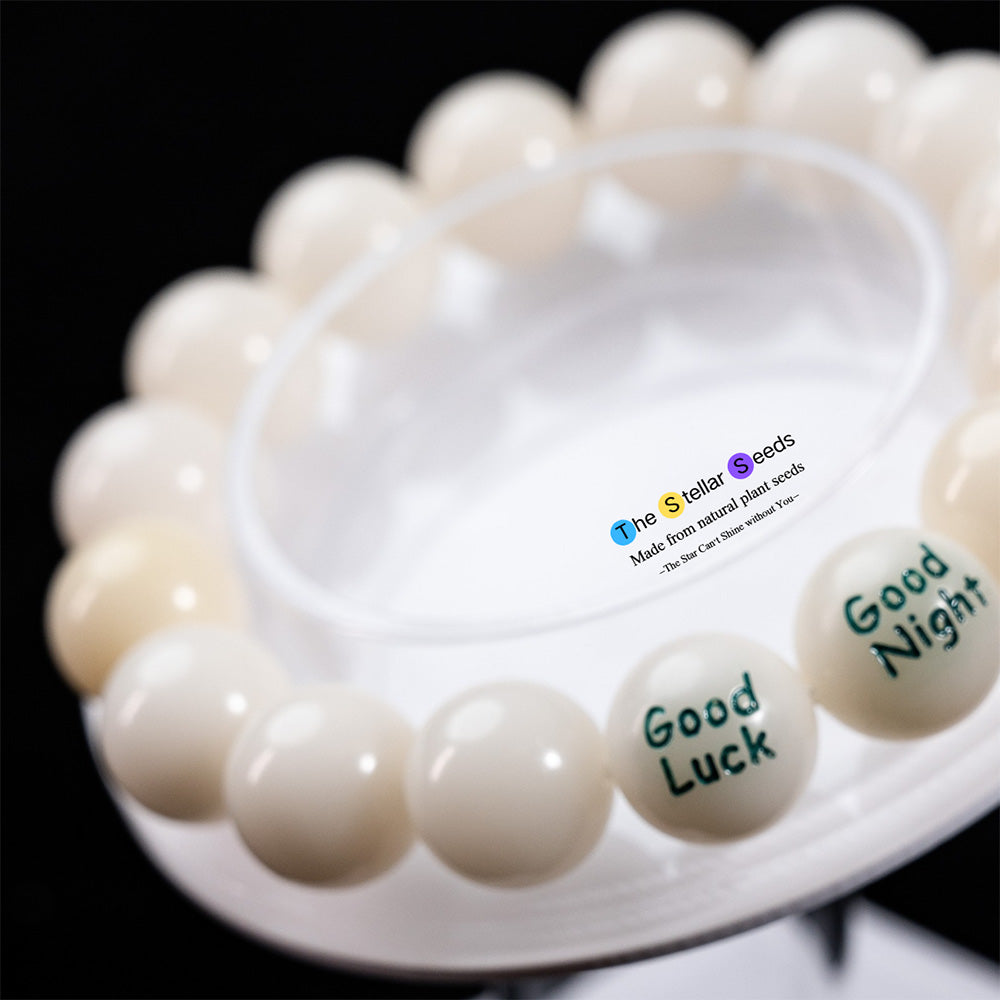 Good Luck & Good Night – Natural White Bodhi Seed Mala - The Stellar Seeds