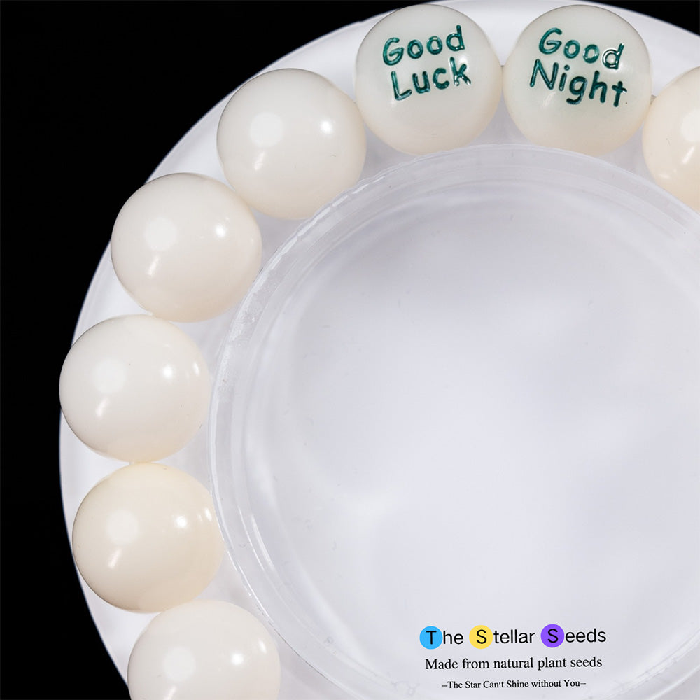 Good Luck & Good Night – Natural White Bodhi Seed Mala - The Stellar Seeds