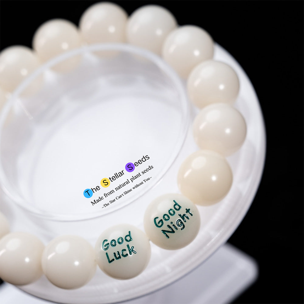 Good Luck & Good Night – Natural White Bodhi Seed Mala - The Stellar Seeds