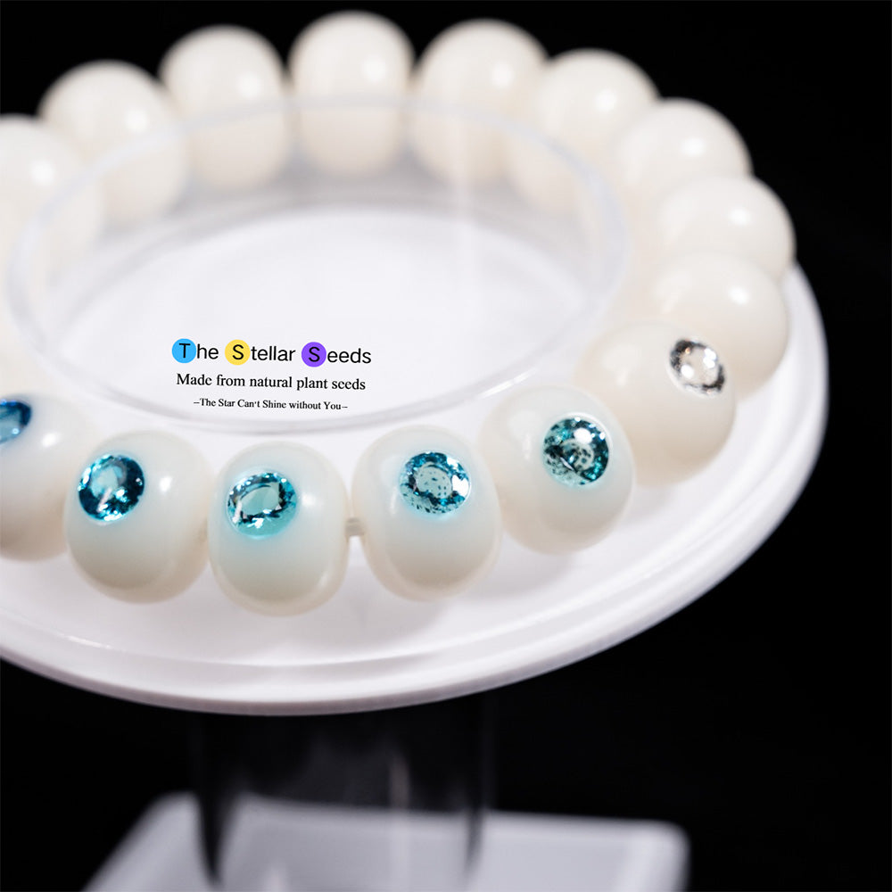 White Bodhi Mala Beads with Moissanite – A Spiritual Moissanite Bracelet for Inner Light - The Stellar Seeds