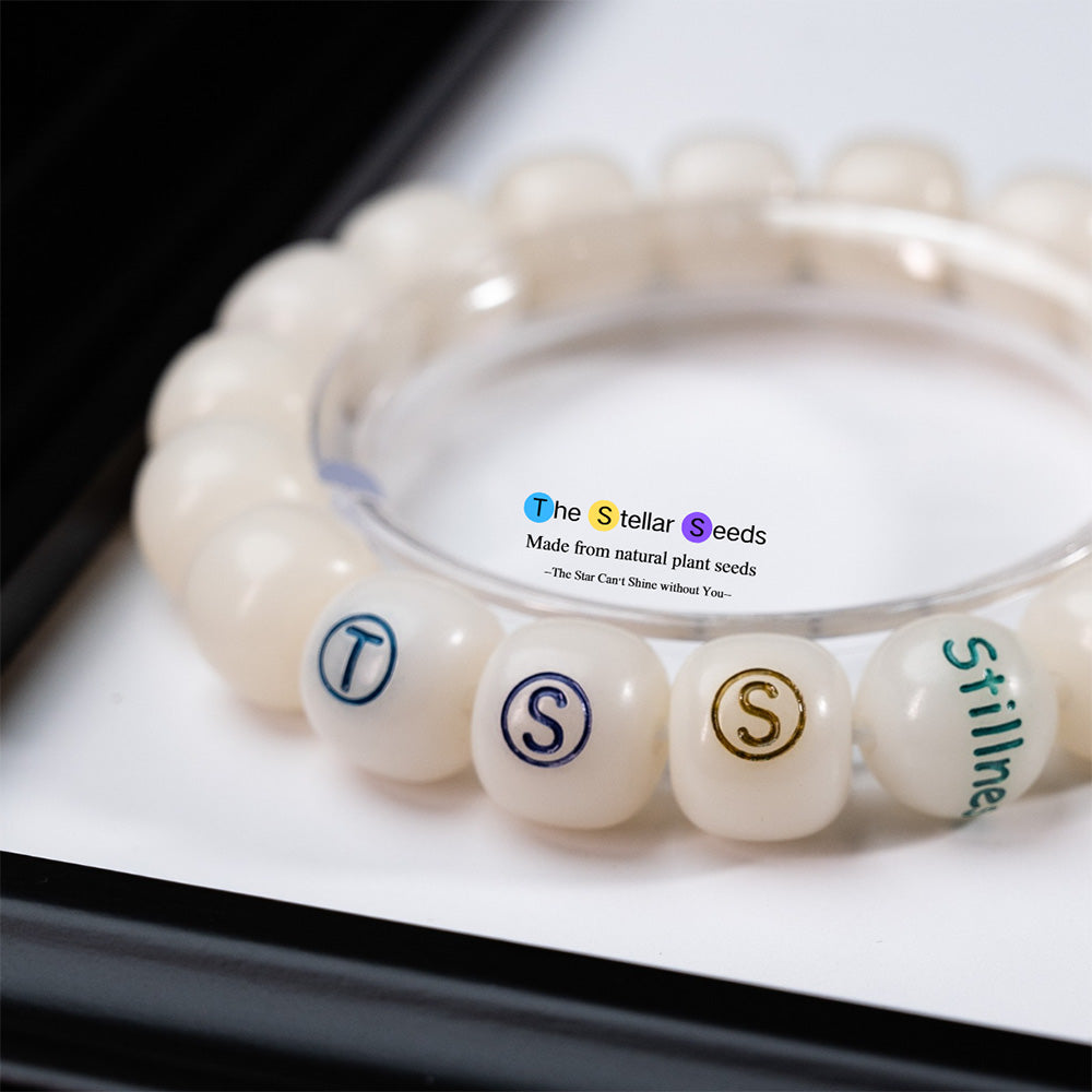Mala Bead Meditation Bracelet “Stillness” Engraved - The Stellar Seeds