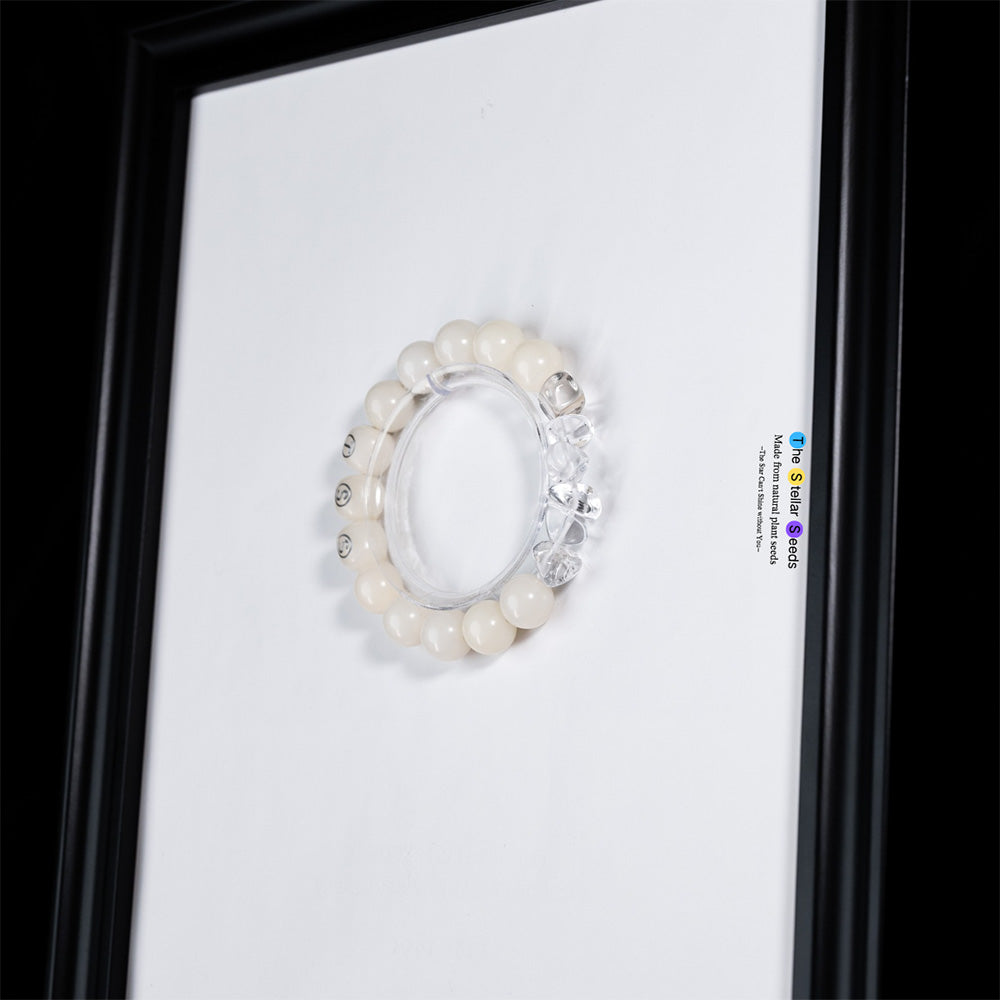 White Crystal Glass Bodhi Bead Bracelet – Clarity& Spiritual Balance - The Stellar Seeds