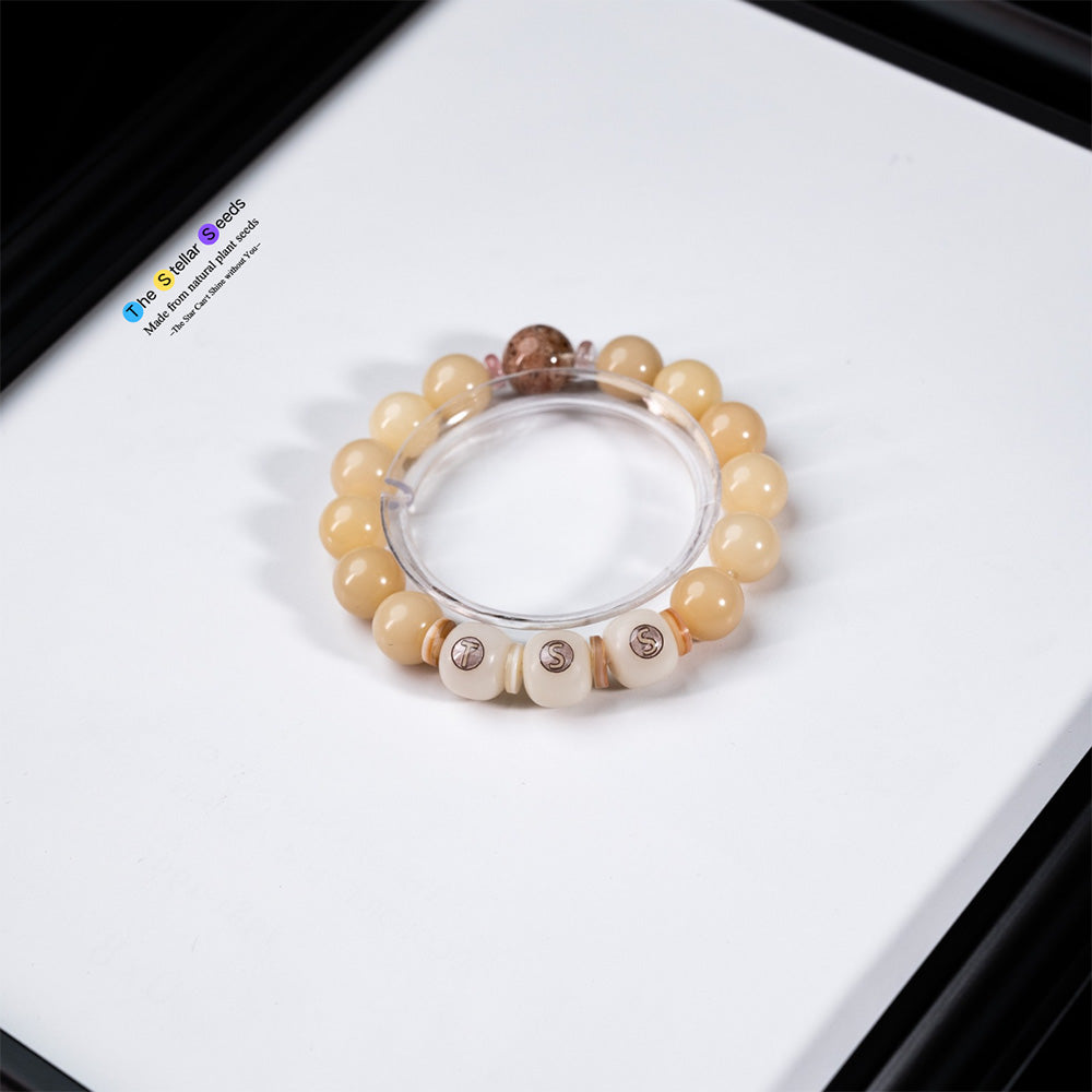Yellow Phantom Crystal & Bodhi Seed Bracelet - The Stellar Seeds