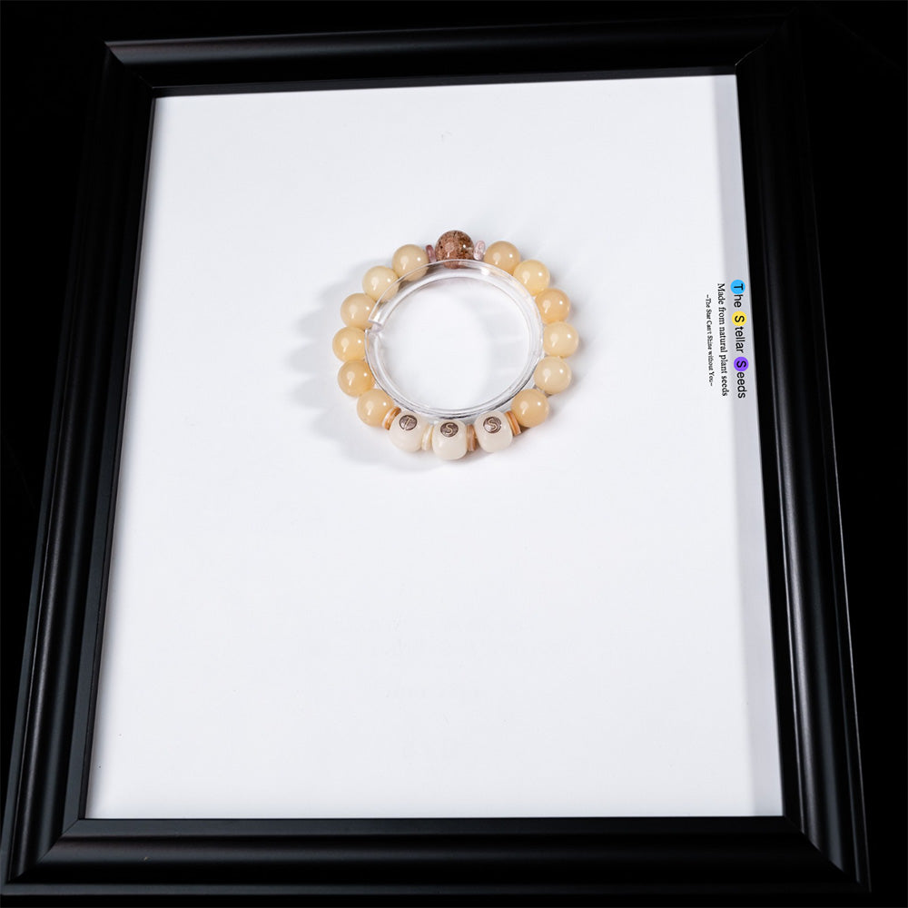 Yellow Phantom Crystal & Bodhi Seed Bracelet - The Stellar Seeds
