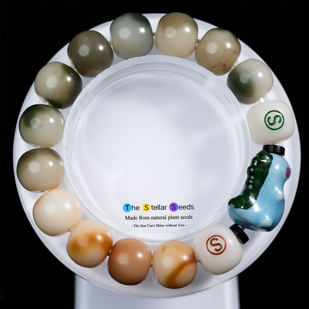 Dragon Ceramic Bodhi Bead Bracelet – Balance & Strength - The Stellar Seeds