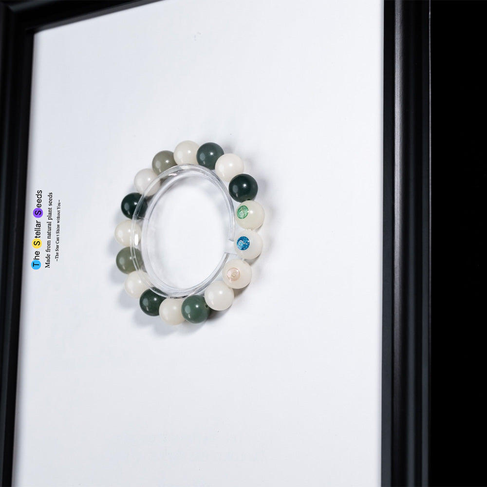 Mindful Bodhi Seeds Bracelet with “Yes ? Nah” Beads - The Stellar Seeds