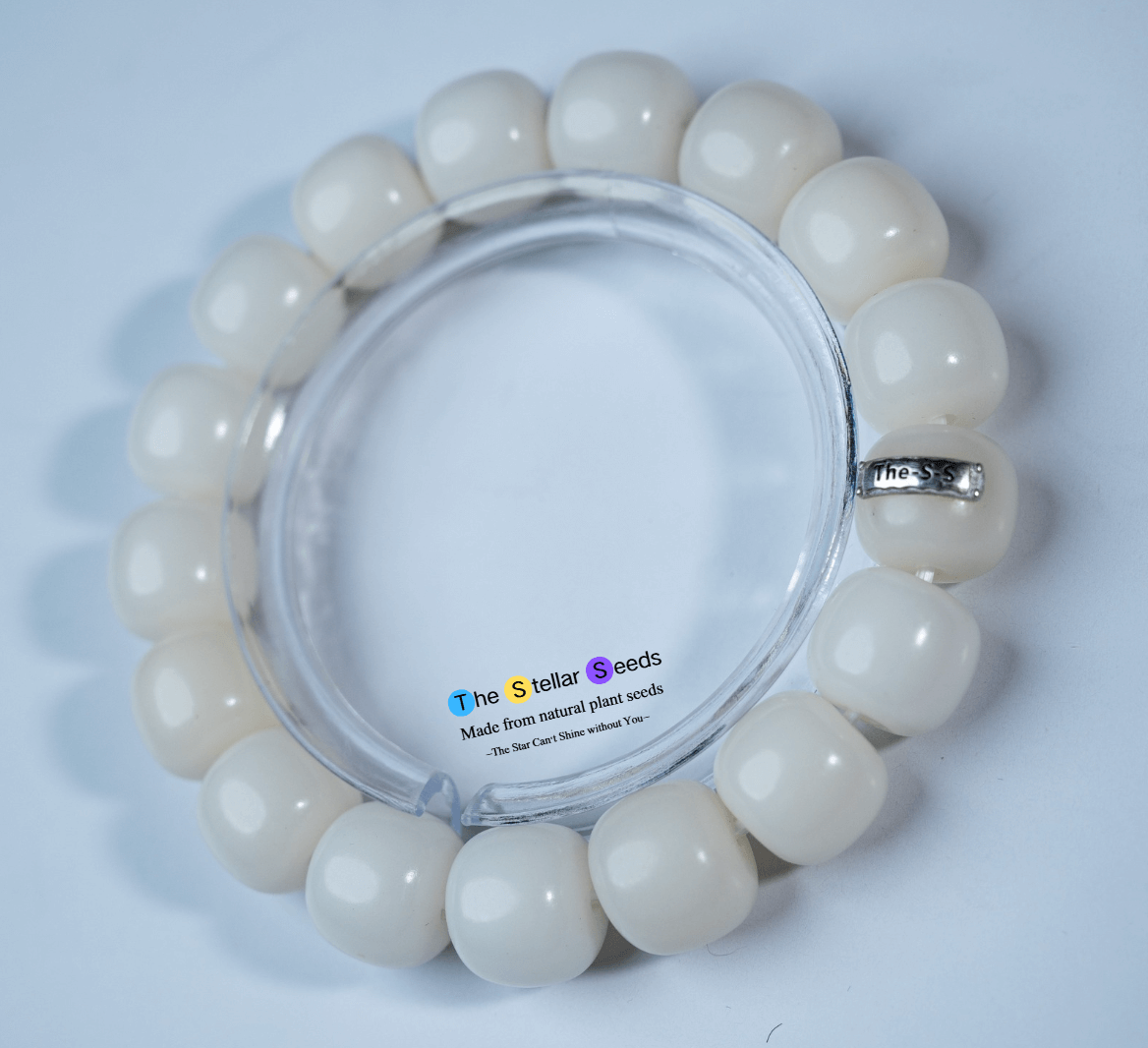 White Bodhi Seed Mala Beads Bracelet – A Symbol of Peace and Presence - The Stellar Seeds