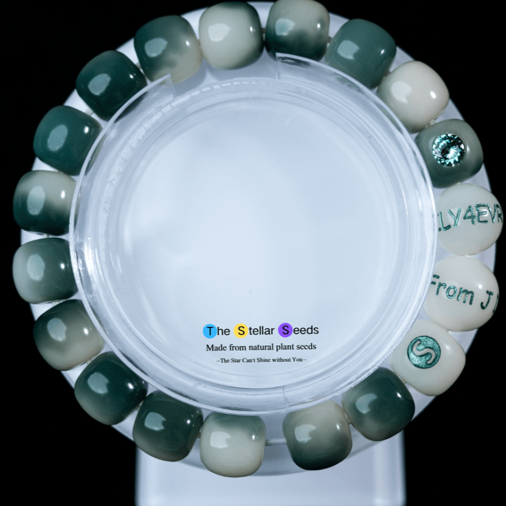 Custom Bodhi Bracelet – Mala Beads Meditation Gift with Moissanite and Engraving - The Stellar Seeds