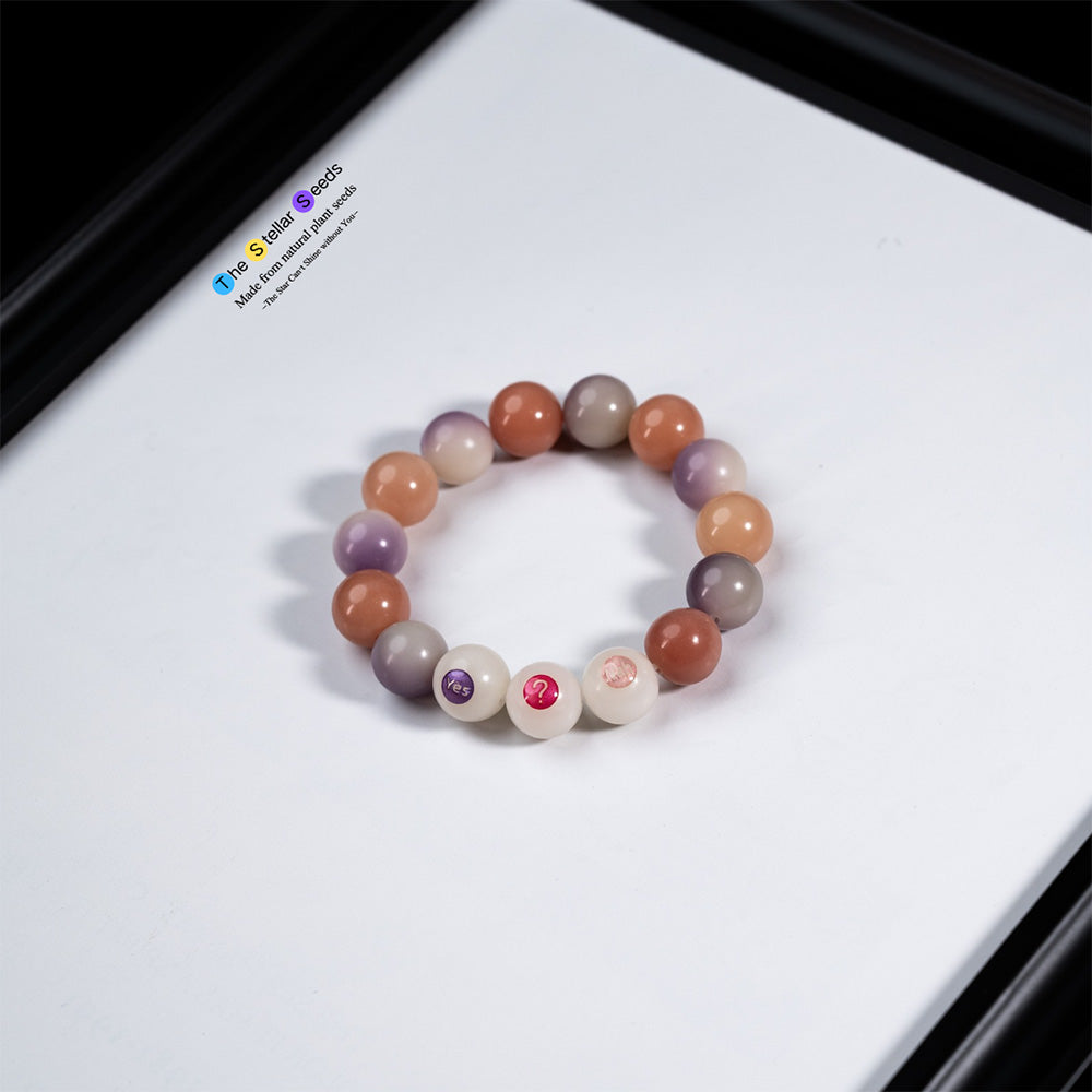 “Yes ? Nah” Colorful Bodhi Bead Bracelet — Wisdom & Reflection - The Stellar Seeds