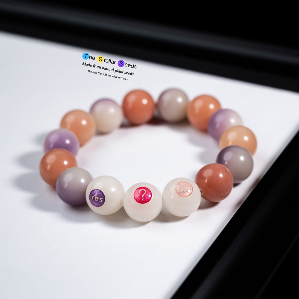 “Yes ? Nah” Colorful Bodhi Bead Bracelet — Wisdom & Reflection - The Stellar Seeds