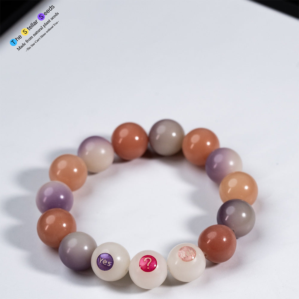 “Yes ? Nah” Colorful Bodhi Bead Bracelet — Wisdom & Reflection - The Stellar Seeds