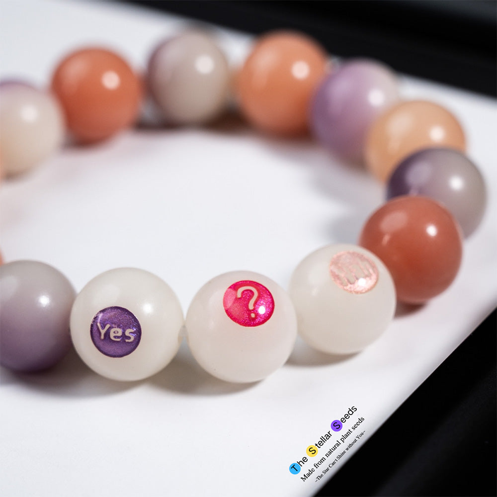 “Yes ? Nah” Colorful Bodhi Bead Bracelet — Wisdom & Reflection - The Stellar Seeds