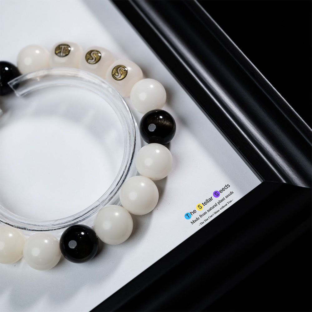 Guardian Energy Bracelet – Gold Sheen Obsidian & Natural Bodhi Seeds - The Stellar Seeds