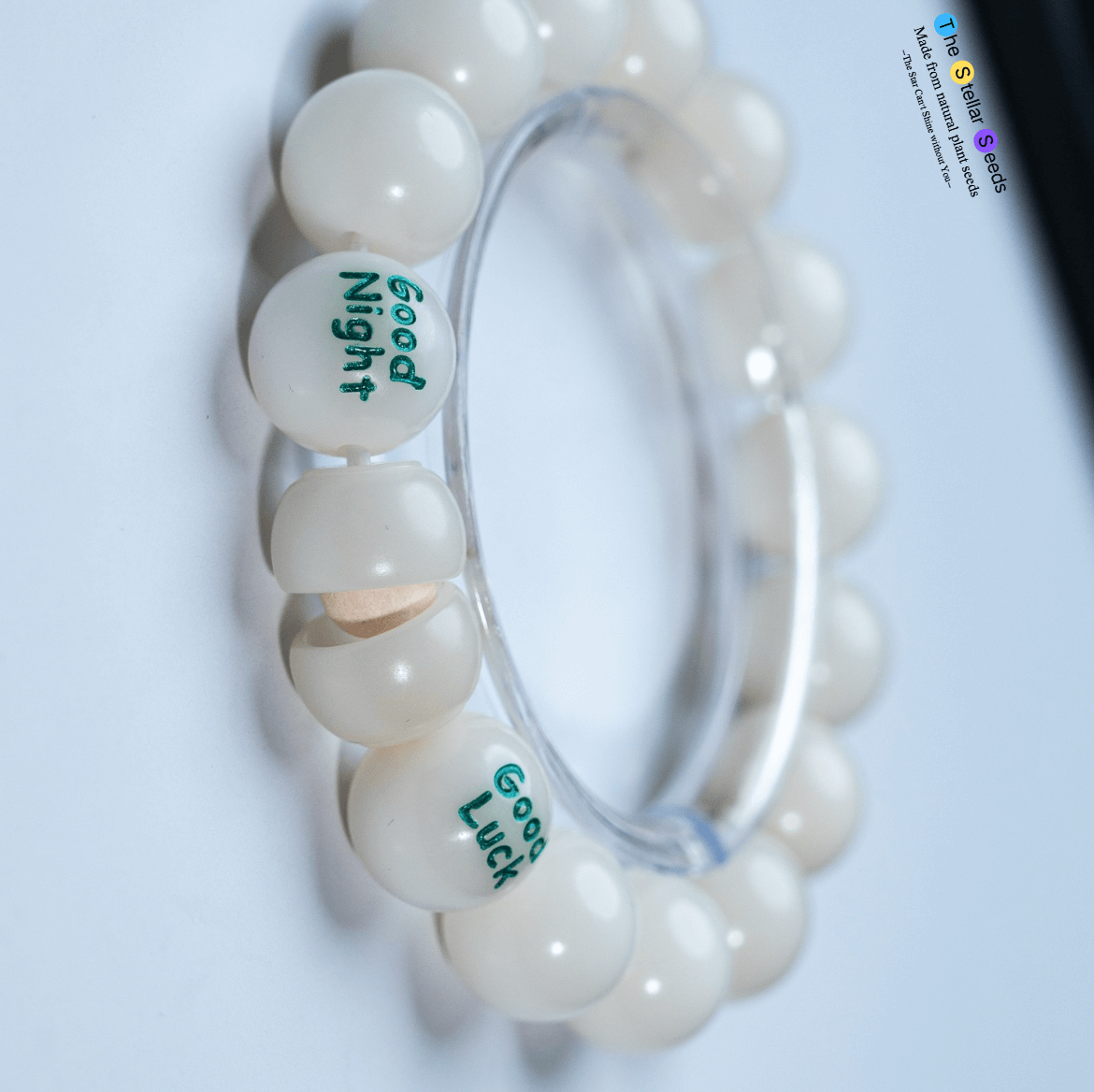 White Bodhi Seed Spiritual Bracelet for Calm & Sleep - The Stellar Seeds