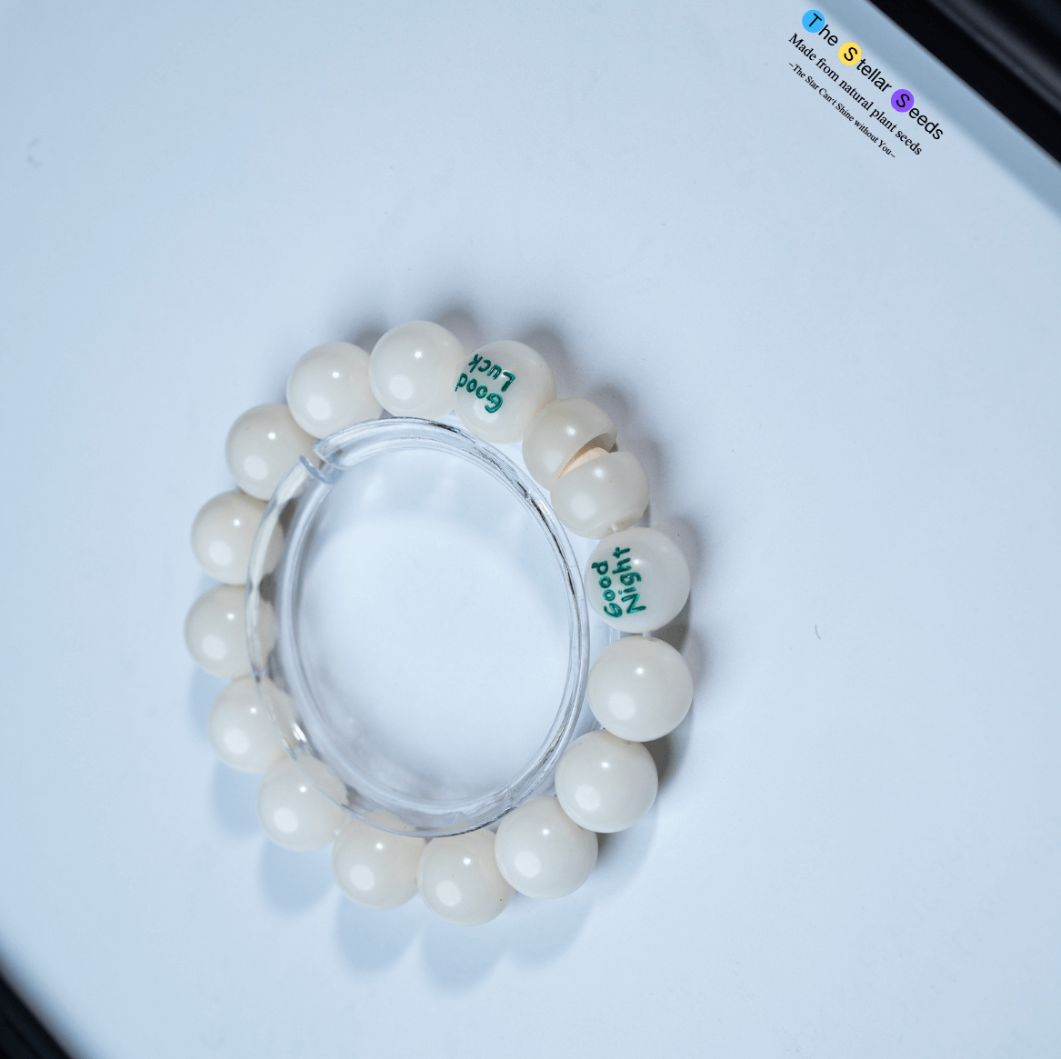 White Bodhi Seed Spiritual Bracelet for Calm & Sleep - The Stellar Seeds