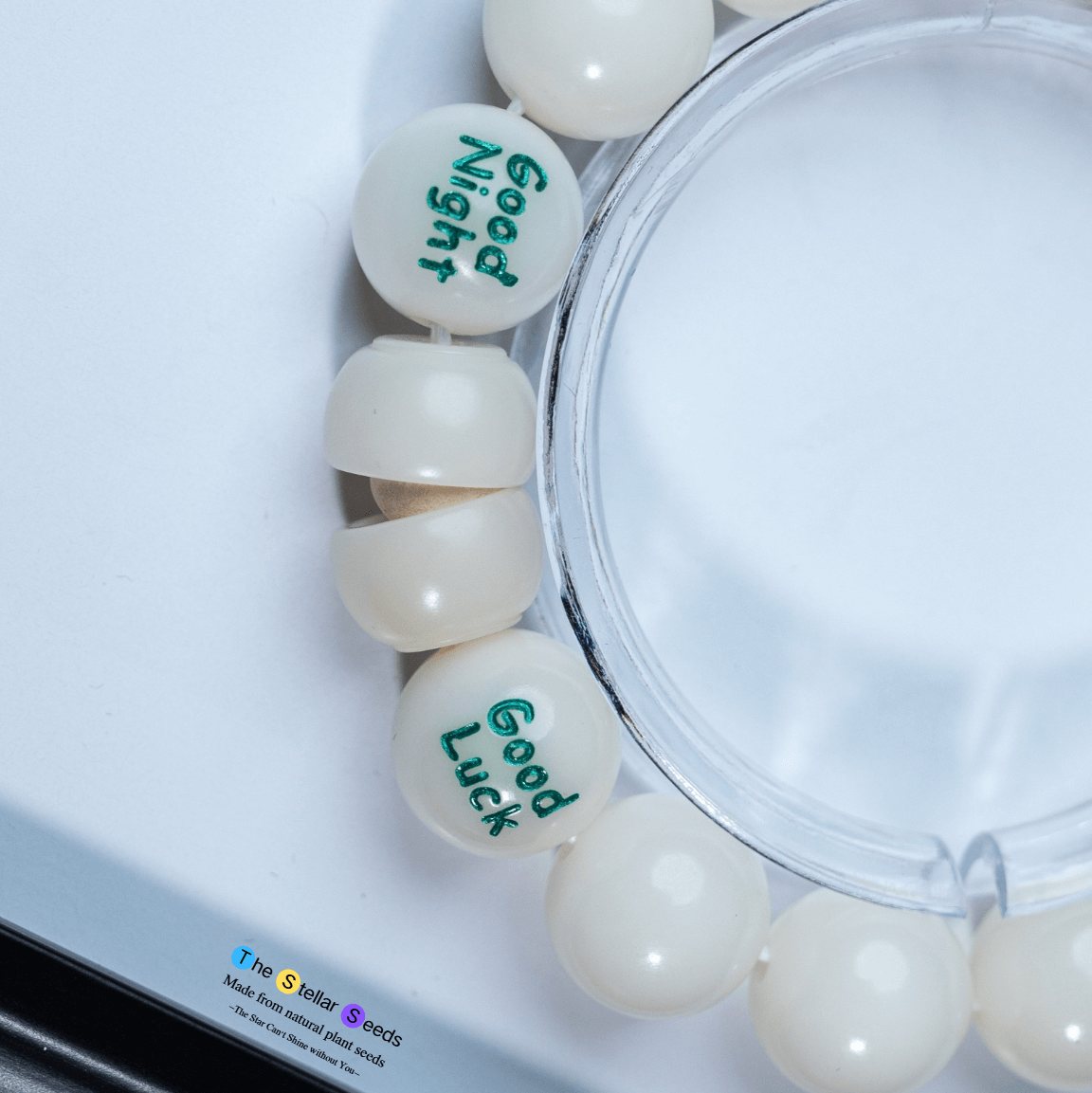 White Bodhi Seed Spiritual Bracelet for Calm & Sleep - The Stellar Seeds