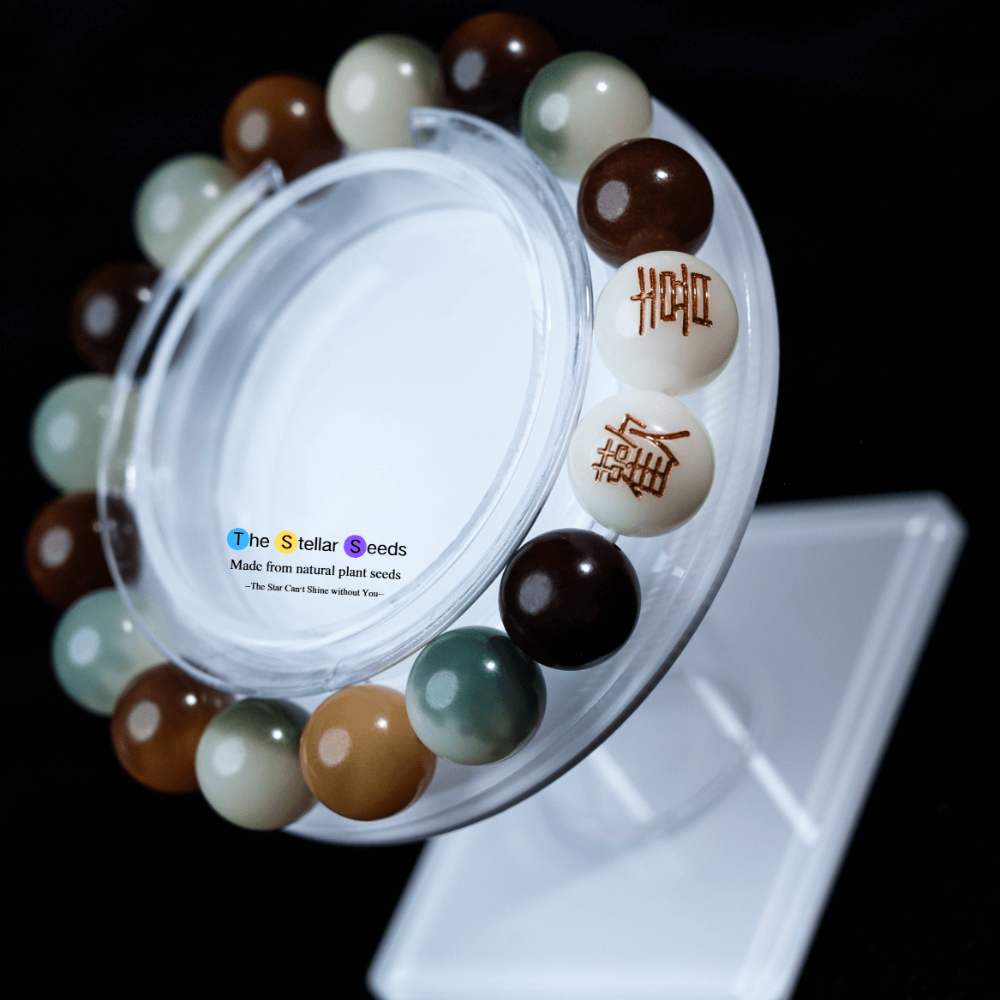 Colorful Bodhi Seed Japa Mala – “Joy” Carved Bracelet for Mindfulness - The Stellar Seeds