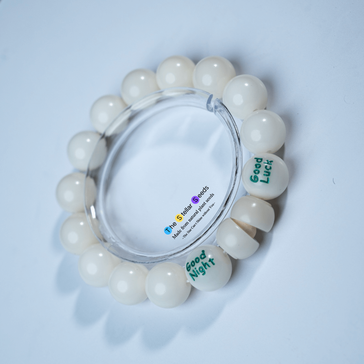 White Bodhi Seed Spiritual Bracelet for Calm & Sleep - The Stellar Seeds