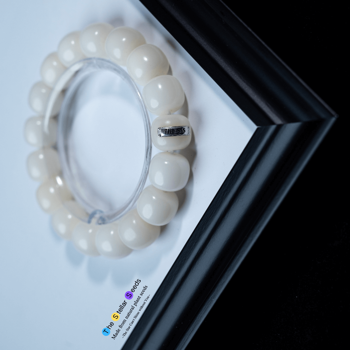 White Bodhi Seed Mala Beads Bracelet – A Symbol of Peace and Presence - The Stellar Seeds