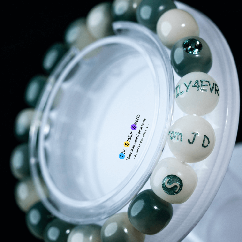 Custom Bodhi Bracelet – Mala Beads Meditation Gift with Moissanite and Engraving - The Stellar Seeds