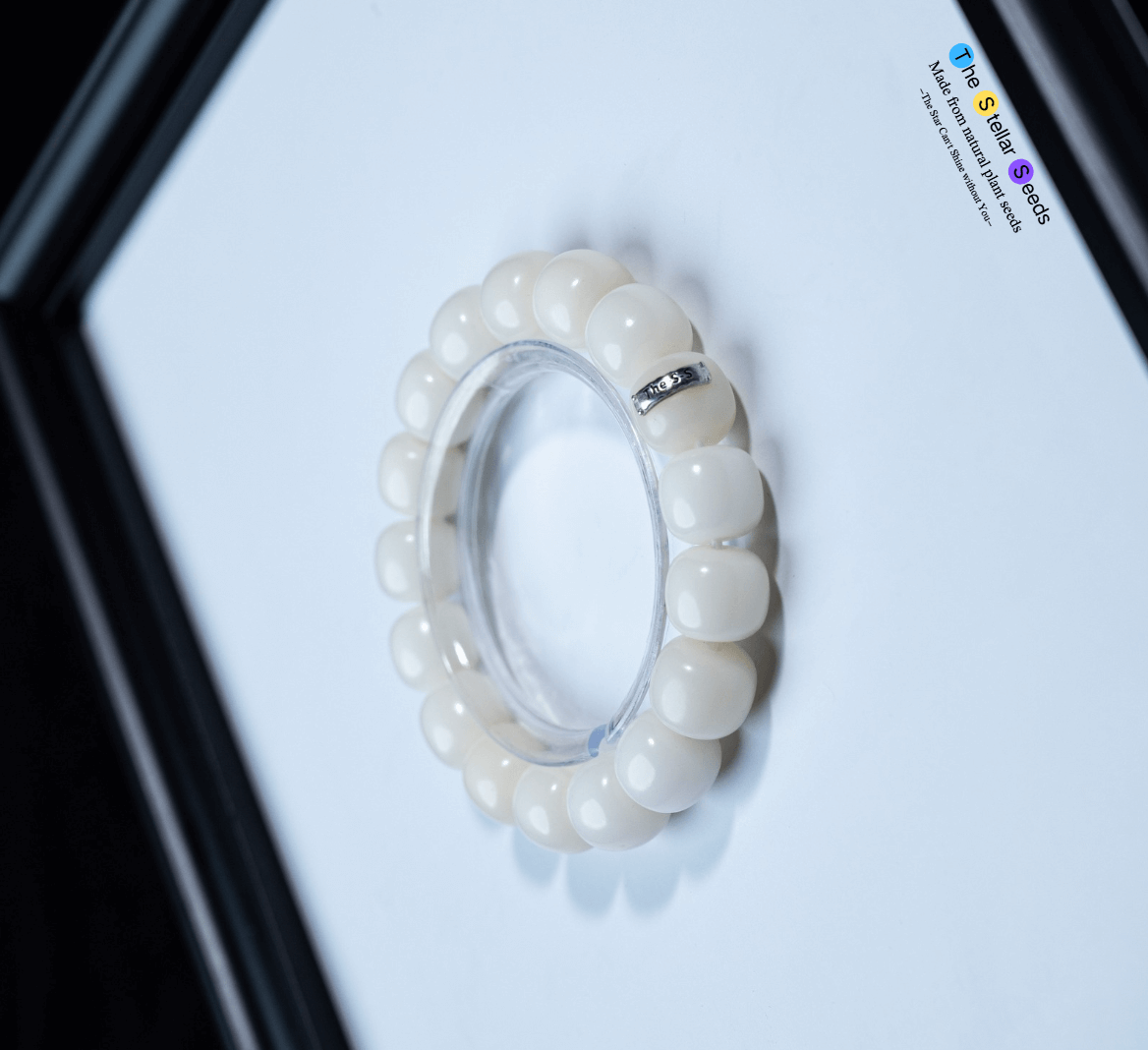 White Bodhi Seed Mala Beads Bracelet – A Symbol of Peace and Presence - The Stellar Seeds