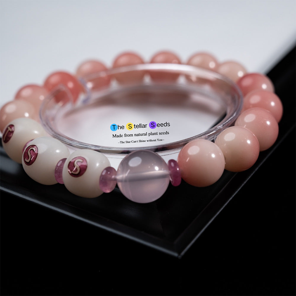 Pink Spiritual Beads Bracelet with Rose Quartz - The Stellar Seeds
