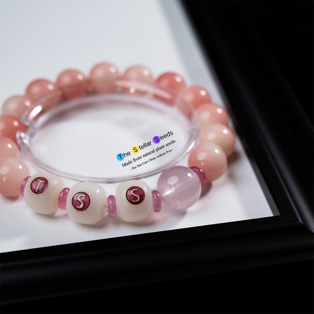 Pink Spiritual Beads Bracelet with Rose Quartz - The Stellar Seeds
