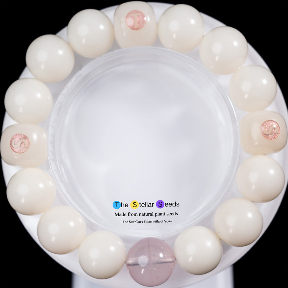 Pink Crystal Bodhi Beans Bracelet-The Guardian Of Love And Soul - The Stellar Seeds