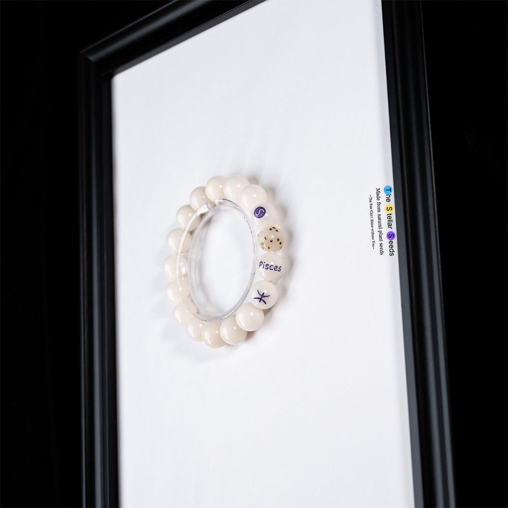 Pisces Zodiac Japa Mala Beads – White Bodhi Bracelet for Inner Peace - The Stellar Seeds