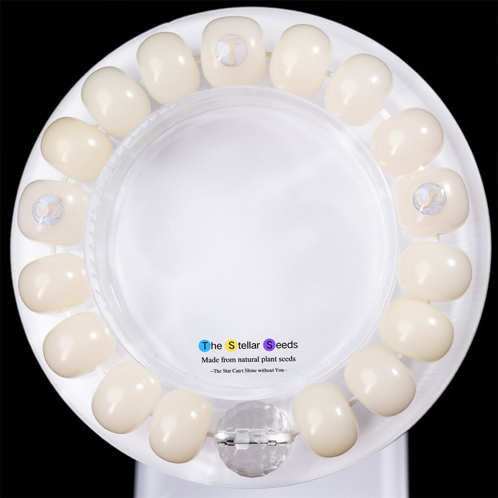 Spiritual Healing Bracelet – White Bodhi Seed & Quartz - The Stellar Seeds