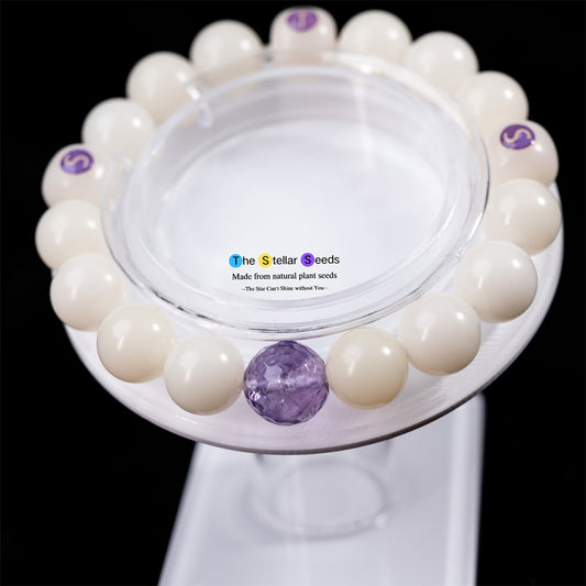 Wisdom & Peace | Amethyst and Bodhi Seed Healing Bracelet - The Stellar Seeds